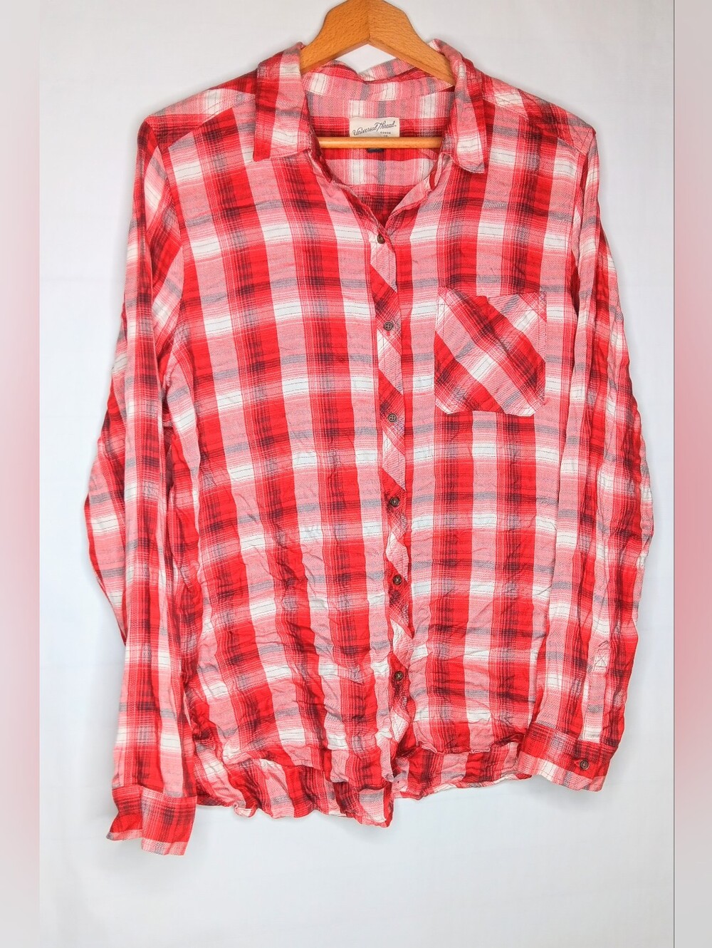 Universal Thread XL Plaid Button Down Women's Red Flannel